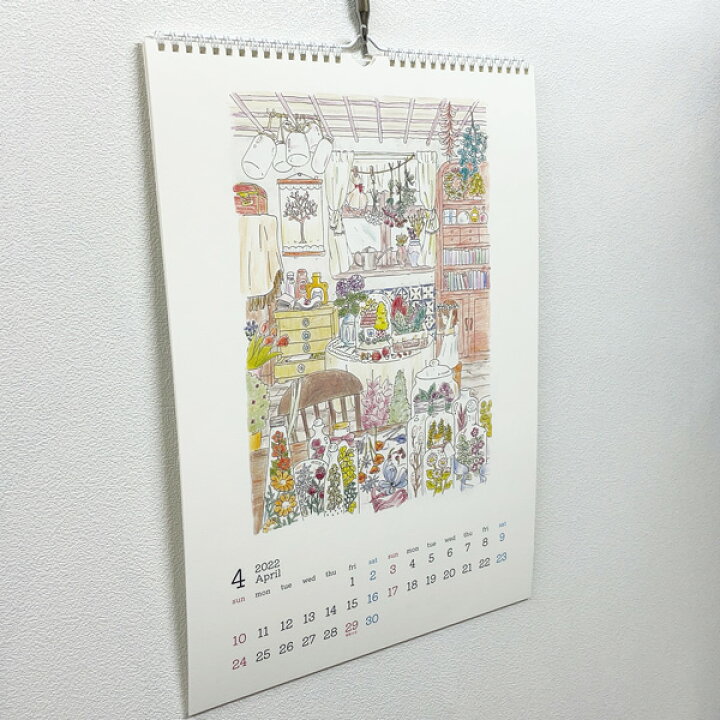 楽天市場 22年 ポスターカレンダー かわいみな 素敵な毎日 壁掛け 作家 アート かわいい イラスト スケジュール 日用品 ユージニア 楽天市場店