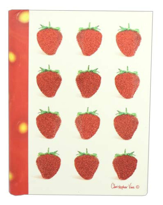 楽天市場 クリストファーヴァインデザイン ノート リングカバータイプ いちご サイズ 162 128 13mm ページ数 80p 罫線あり キラキラなフリッター加工あり 母の日 マザーズデイ ユージニア 楽天市場店