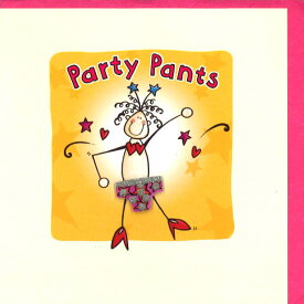 グリーティングカード 多目的 立体パンツ「Party Pants」 封筒150×150mm イラスト メッセージカード 輸入雑貨(MPF307)