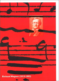 グリーティングカード 多目的 ワーグナー(1813-1883) 封筒175×125mm 音楽家 肖像画 アート 楽譜柄 メッセージカード 輸入雑貨(MZQ9655)