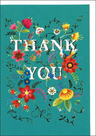 ミニグリーティングカード 多目的 ありがとう/サンキュー「THANK YOU 花」 メッセージカード 封筒付き 母の日 バレンタイン