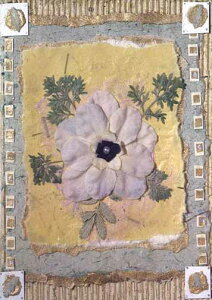 グリーティングカード【多目的】「花」【封筒/134×180mm】【中面/無地】【封筒の色/アイボリー】【エンボス加工あり】【バーニッシュ加工あり(ニス)】