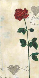 グリーティングカード【多目的】【バレンタイン】「赤いバラとハート」【封筒/110×217mm】【カード/105×210mm】【封筒の色/アイボリー】【中面/無地】(NC8841)