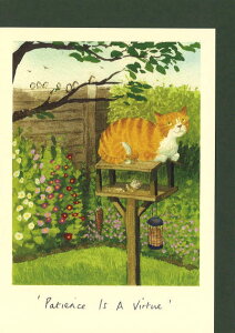 グリーティングカード 多目的「忍耐は美徳である」 封筒115×162mm 定形サイズ イラスト 絵本 動物 メッセージカード ギフト TWO BAD MICE(IA69)