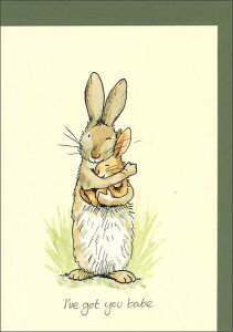 グリーティングカード 多目的「つかまえた!」 封筒115×162mm 定形サイズ 動物 イラスト 絵本 メッセージカード TWO BAD MICE(M198)