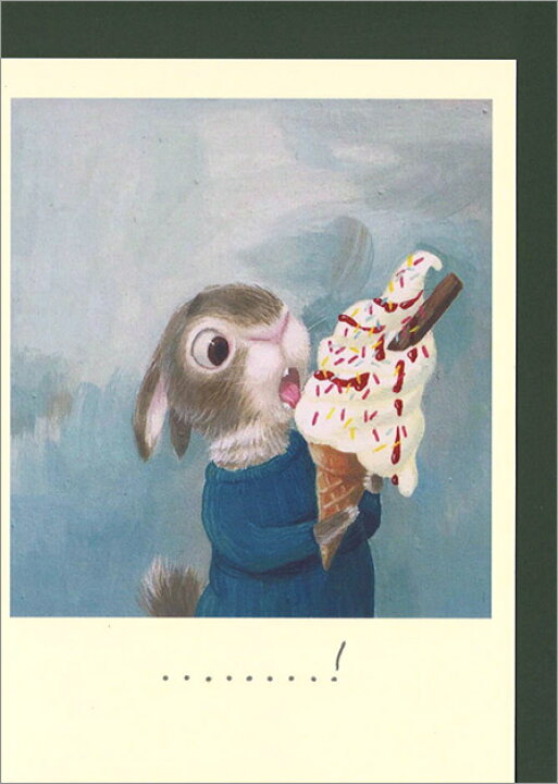 楽天市場 グリーティングカード 多目的 封筒付き 定形 深緑 Fsc認証 Ia81 リス 動物 ソフトクリーム 手紙 メール レター イラスト 水彩画 絵本 デザイン イギリス 画家 贈り物 プレゼント 輸入雑貨 ユージニア 楽天市場店