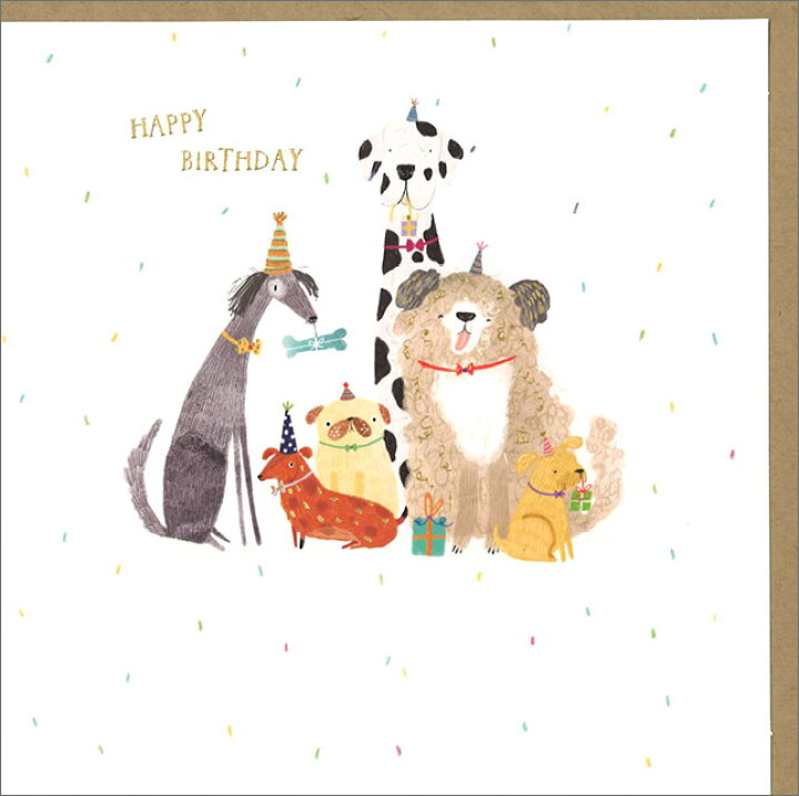 楽天市場】グリーティングカード 誕生日 バースデー「お祝いする犬 