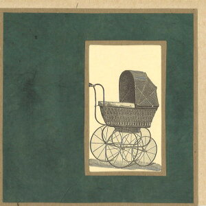 グリーティングカード 多目的 アート クローズリー「乳母車 ベビーカー」 封筒147×147mm 窓付き メッセージカード(CLG3049)