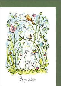 グリーティングカード 多目的「動物たちの楽園」 封筒115×162mm 定形サイズ 動物 イラスト 絵本 メッセージカード TWO BAD MICE(M362)