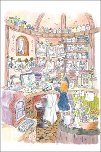 ポストカード イラスト かわいみな「実験室」100×150mm 郵便はがき メッセージカード イラストレーター かわいい(MK-020)