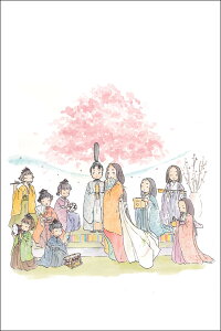 ポストカード イラスト かわいみな「ひなまつり」100×150mm 郵便はがき メッセージカード イラストレーター かわいい(MK-029)