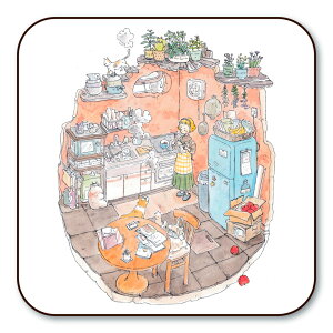 R[X^[ 킢݂ȁuَqɒv 90×90mm CXg[^[ 킢 Lb`pi(MKC-007)