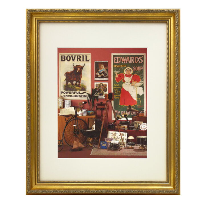 楽天市場 ロバートオーピー ヴィクトリアン コラージュ 絵画入り額縁 アンティークゴールド 壁掛けフレーム イラスト オフィス インテリア 卒業祝い Fr 05pap05 ユージニア 楽天市場店