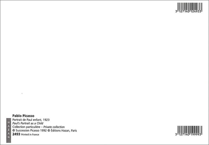 楽天市場】ポストカード 【アート】ピカソ「幼少期のパウロの肖像」【150×105mm】名画 メッセージカード 郵便はがき  コレクション(HZN2493) : ユージニア 楽天市場店