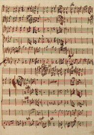 ポストカード アート モーツァルト「Gallimathias Musicum(楽譜)」105×150mm 音楽家 メッセージカード 郵便はがき コレクション(BK1259)