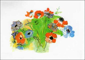 ポストカード アート デュフィ「アネモネ」105×150mm 花 名画 メッセージカード 郵便はがき コレクション(HZN495)
