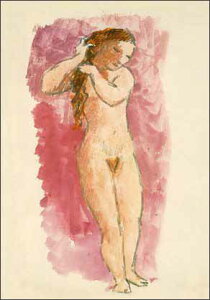 ポストカード アート ピカソ「彼女の髪(ハーレムの研究)」105×150mm 名画 メッセージカード 郵便はがき コレクション(HZN3222)