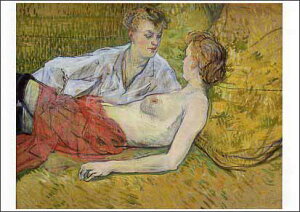 ポストカード アート ロートレック「二人の友人」105×148mm 名画 メッセージカード 郵便はがき コレクション(VD5538)