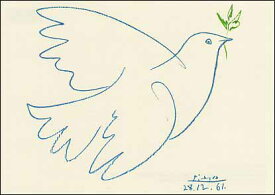 ポストカード アート ピカソ「青い鳩」105×148mm 名画 メッセージカード 郵便はがき コレクション(VD8615)
