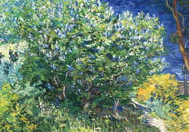 ポストカード アート ゴッホ「ライラックブッシュ」105×150mm 名画 メッセージカード 郵便はがき コレクション(BK692)