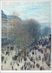 ポストカード アート モネ「カプシーヌ大通り」105×148mm 名画 メッセージカード 郵便はがき コレクション(VD8773)