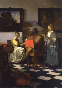 ポストカード アート フェルメール「コンサート」105×150mm 名画 メッセージカード 郵便はがき コレクション(BK6174)