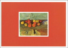 ポストカード アート セザンヌ「リンゴとビスケットの皿」105×150mm 名画 メッセージカード 郵便はがき コレクション(CN067)