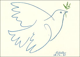 ポストカード アート ピカソ「青い鳩」105×148mm 名画 メッセージカード 郵便はがき コレクション(VD8615)