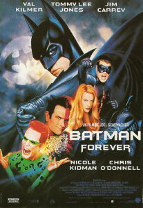 ポストカード シネマ「バットマン フォーエヴァー」(SF/ファンタジー映画)「ヴァル・キルマー」(男優)「トミー・リー・ジョーンズ」(男優)「ニコール・キッドマン」(女優)「ジム・キャリー