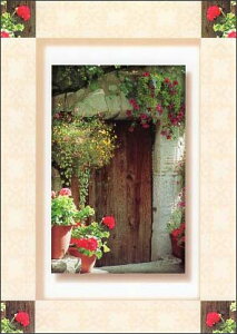 |XgJ[h J[ʐ^ Ԃ̖̒؂̃hA 105×150mm Xւ͂ G͂ bZ[WJ[h