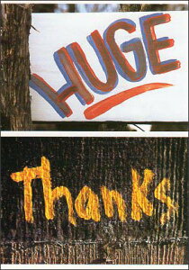 |XgJ[h J[ʐ^uHUGE Thanksv105×150mm Xւ͂ bZ[WJ[h