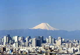 ポストカード カラー写真 日本風景シリーズ「東京からの富士山」105×150mm 観光地 名所 メッセージカード 郵便はがき(JS-004)