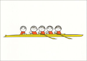 ポストカード ミッフィー ディック・ブルーナ「カヌーに乗った子供たち 」105×150mm miffy 絵本 イラスト イラスト キャラクター グッズ コレクション かわいい オランダ製(DB069)