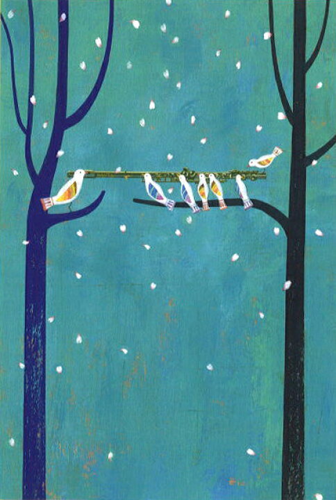 楽天市場 ポストカード イラスト 山田和明 鳥の学校 100 148mm 絵本作家 楽器 音楽 ミュージック 郵便はがき メッセージカード Ky015 ユージニア 楽天市場店