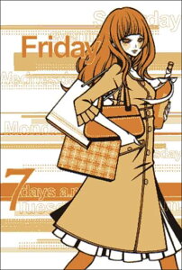 ポストカード イラスト ワカマツカオリ「7days Friday」100×148mm 郵便はがき メッセージカード 和風(W-45)