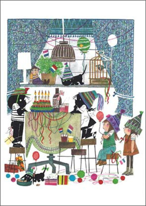 楽天市場 ポストカード イラスト 絵本 フィープ ヴェステンドルプシリーズ イップとヤネケ こども 猫 犬 誕生日 150 105mm Bk4243 ユージニア 楽天市場店