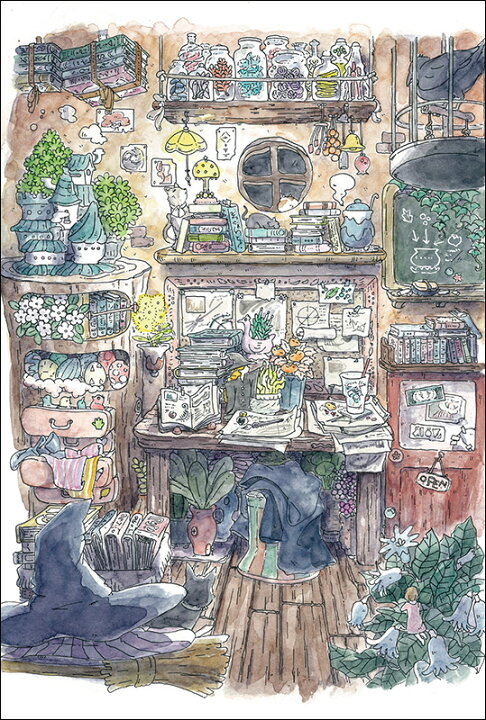 楽天市場 ポストカード イラスト かわいみな 魔法使いの部屋 100 148mm 郵便はがき メッセージカード イラストレーター かわいい Mk 026 ユージニア 楽天市場店