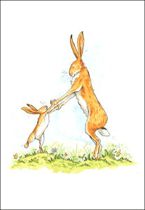 ポストカード イラスト アニタ・ジェラーム「どんなにきみがすきだかあててごらん」105×150mm 名画 うさぎ 動物 メッセージカード 郵便はがき コレクション(BK6195)