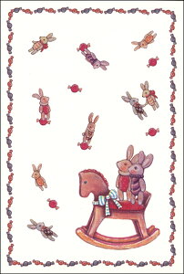 ポストカード イラスト trunk:chiyo「キャンディうさぎさん」100×148mm メッセージカード 郵便はがき(C_014)