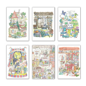 |XgJ[h6Zbg 킢݂ 100×150mm CXg[^[ Xւ͂ bZ[WJ[h 킢(MK-SET3)