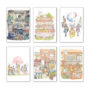 |XgJ[h6Zbg 킢݂ 100×150mm CXg[^[ Xւ͂ bZ[WJ[h 킢(MK-SET5)