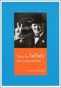 ポストカード モノクロ写真「ウィンストン・チャーチル」(政治家)「すべての赤ちゃんが私のように見える」105×150mm メッセージカード 郵便はがき