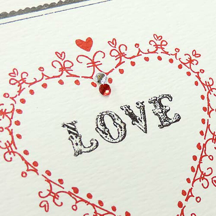 楽天市場 グリーティングカード バレンタイン 花とハート 封筒サイズ 1 180mm 封筒の色 金 中面 無地 ジェム付き Vll 006 ユージニア 楽天市場店