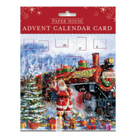 アドベントカレンダー【クリスマス】 カードタイプ【封筒付き/白】【封筒サイズ/160×160mm】グリーティングカード(ACSQ0016)