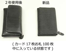 薄い財布本革の大人な長財布(カラーはライトグリーン)オシャレなカード入れがいっぱい【16カラーバリエーションくしゅくしゅウォレット】カラフルサイフ財布三つ折本革長財布風水金運プレゼントオシャレAZ-43902P29Jul16