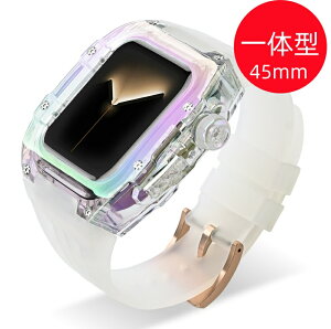 【送料無料】アップルウォッチ バンド Apple Watchh ultra カバー ベルト ケース 一体型 45mm シリコン ステンレス セット おしゃれ 防水 スポーツ クリア 高級 メンズ