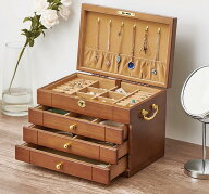 高見え 木製 ジュエリーボックス ジュエリーケース 大容量 ジュエリー収納 アクセサリー ケース アクセサ…