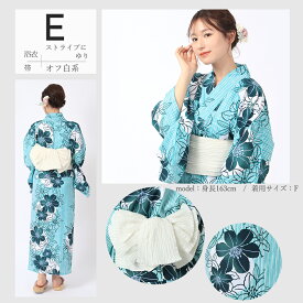 【期間限定♪ 7,600円 → 6,600円】 1,000円Offクーポン セパレート浴衣 2部式浴衣 おはしょり付き 浴衣 レディース 簡単に着られる 浴衣2点セット 浴衣セパレート 兵児帯 二部式浴衣 セパレート 二部式 浴衣セット 2点セット 二部式 洗濯機で洗える 簡単帯 小さいサイズ
