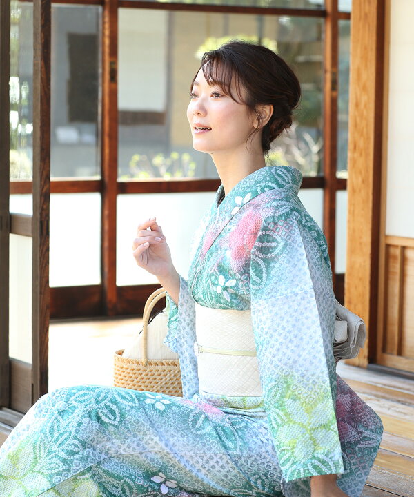 楽天市場】【フリーサイズ】浴衣 有松絞り レディース 花だん 花柄  