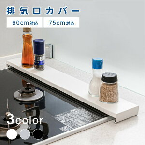 LINE友達追加限定クーポン60%OFF配布中 排気口カバー 60cm 75cm フラット ラック型 キッチン グリル カバー 排気口 ガスコンロ IH キッチン ステンレス スリム スマート ロータイプ シルバー 黒
